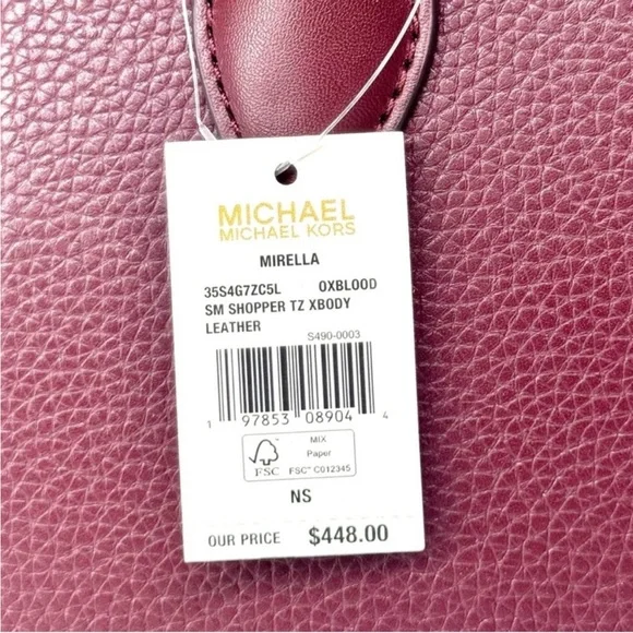 Michael Kors Mirella Small Signature Logo Crossbody Bag Ox Blood - Picture 11 of 11